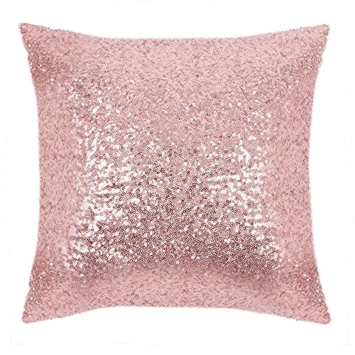 Euro Sequins Throw Pillow Cover - PONY DANCE Luxurious Sequins Cushion Cover Pillowcase for Party Including Invisible Zipper Design,18