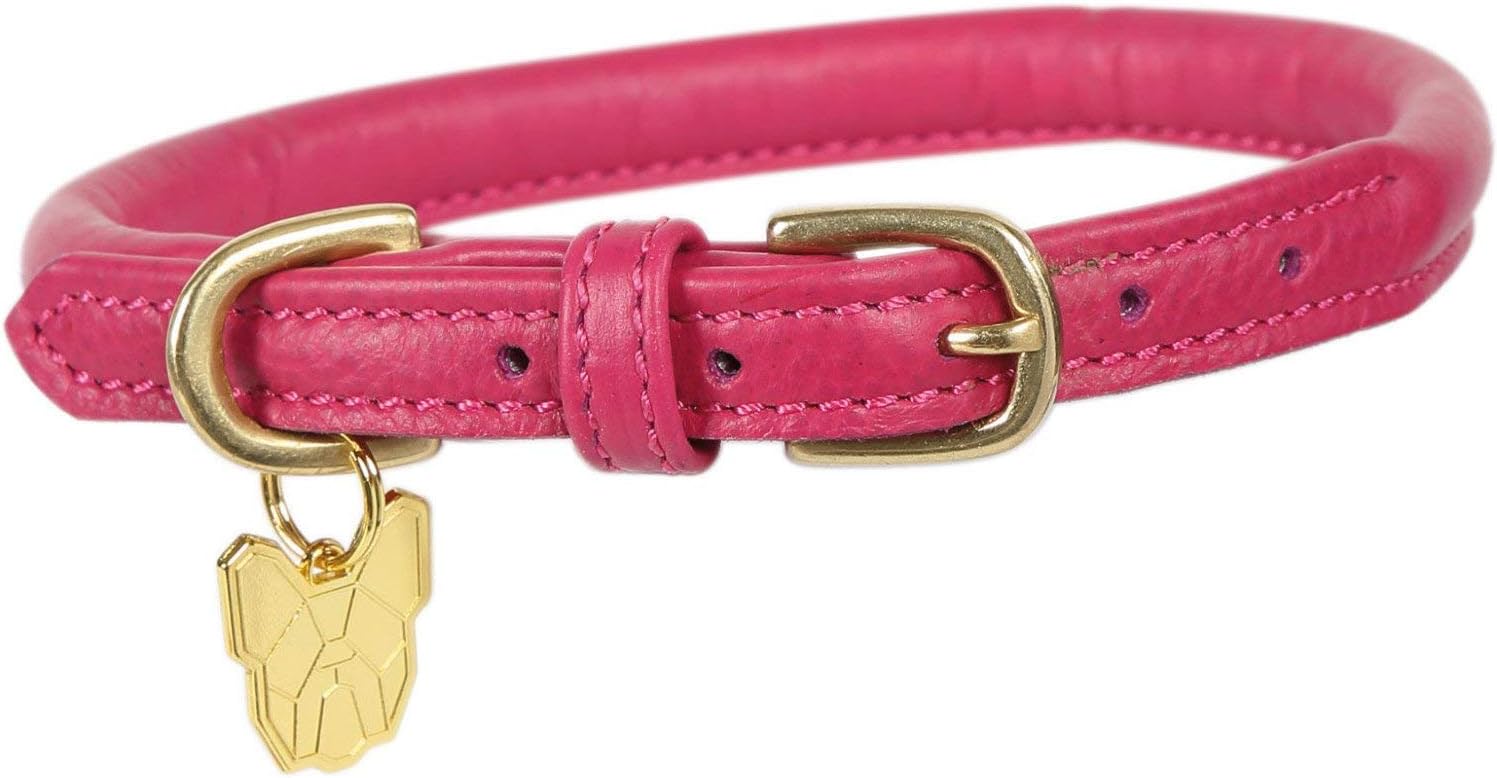 shires rolled leather dog collar