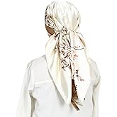 RIIQIICHY Head Scarf for Women Like Silk Satin Scarf for Hair Wrapping at Night Bandana Square Scarf for Sleeping 35 Inch