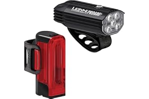 Lezyne Fusion Drive/Pro and Rear Bicycle Light Set, Front and Rear Pair, White/Red LED, Road, Mountain, Gravel Bike, USB Rech