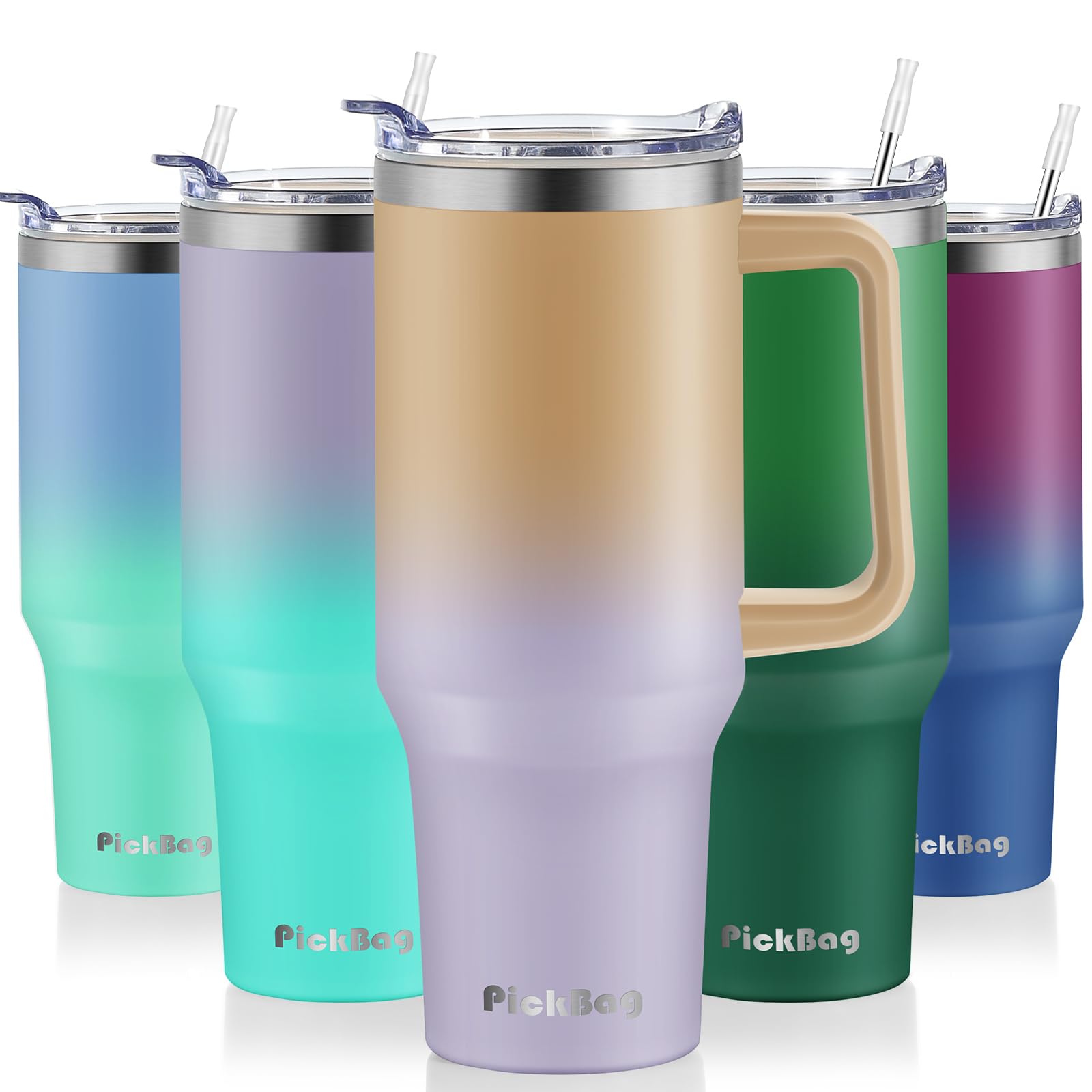 Photo 1 of ***(BROKEN LID)***40 oz Tumbler with Handle and Straw, 100% Leak Proof Tumblers Cup, Stainless Steel Insulated Travel Coffee Mug, Keeps Drinks Cold for 24 Hours or Hot for 10 Hours, Fit for Car Cup Holder, CoffeePurple