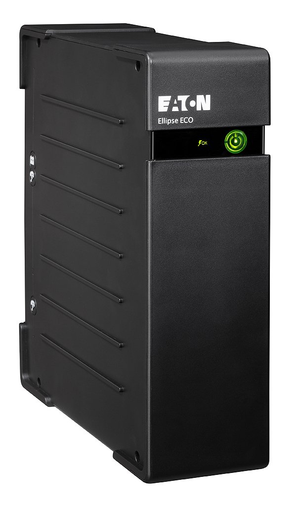 Eaton Serie Ellipse ECO UPS EL650IEC – 650VA 400W Off‑Line Backup Power, Silent Fanless Design, 4× IEC‑C13 Outlets with Battery & Surge Protection, RJ45 Line Safeguard, Black (B0056PDKKG)