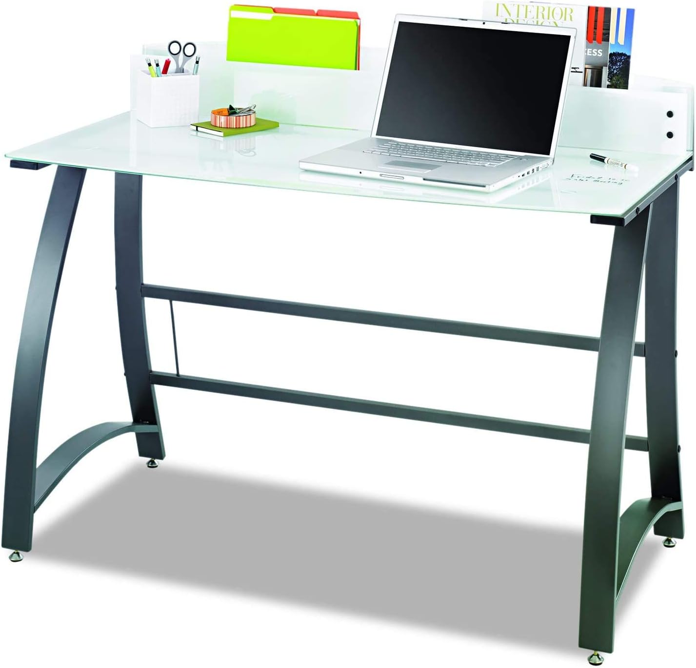 Safco 1938TG Xpressions Computer Workstation Glass BigaMart