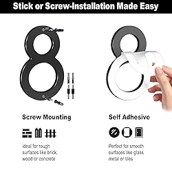 6 Inch Self-adhesive House Numbers, Modern Floating