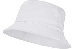 Umeepar Unisex Cotton Packable Bucket Hat Sun Hat Plain Colors for Men Women