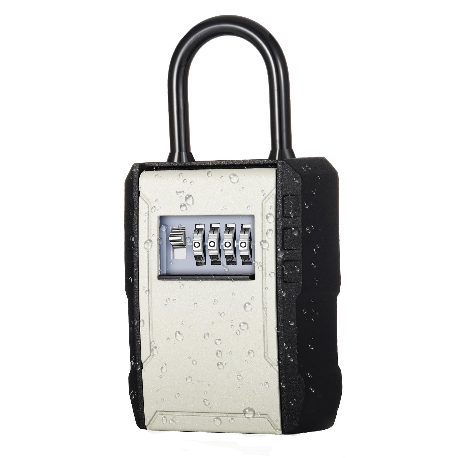 ZHEGE Key Safe Outdoor, 4 Digit Combination Lockbox for Keys, [Free of Installation] [Enhanced Security] Weatherproof Keysafe Outside, Door Key Safe Box [7 Keys](Grey)