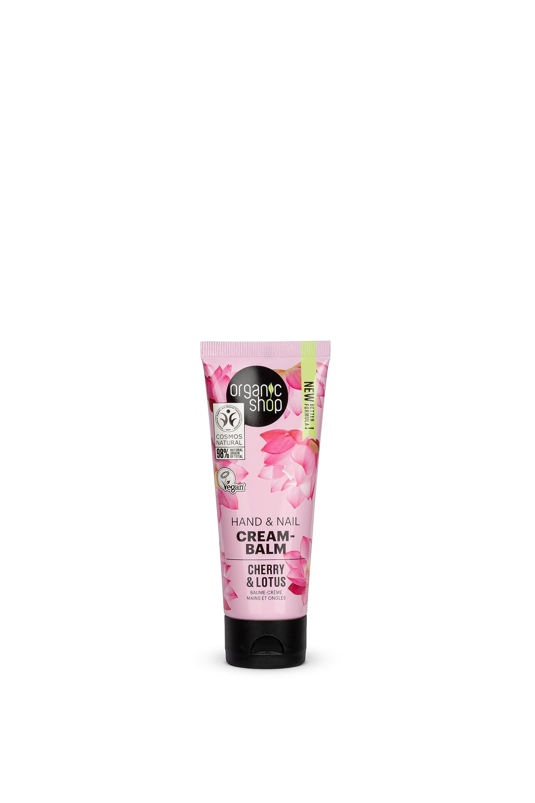 Organic Shop Hand & Nail Cream-Balm Cherry and Lotus, 75 ml