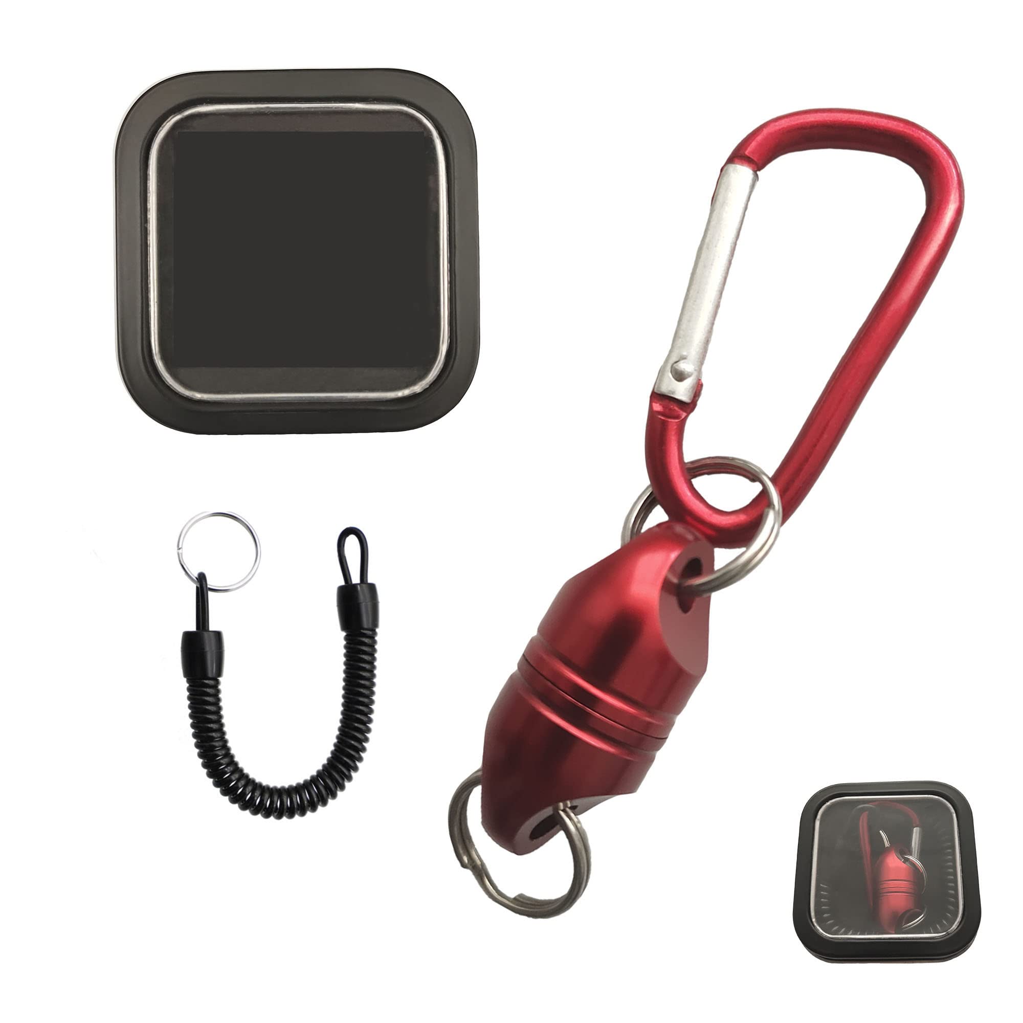MUTUACTOR 1 x Detachable Magnetic Quick Release Keychain with a strong 3.6kg magnet to separate the keychain with rope and buckle (Color: red)