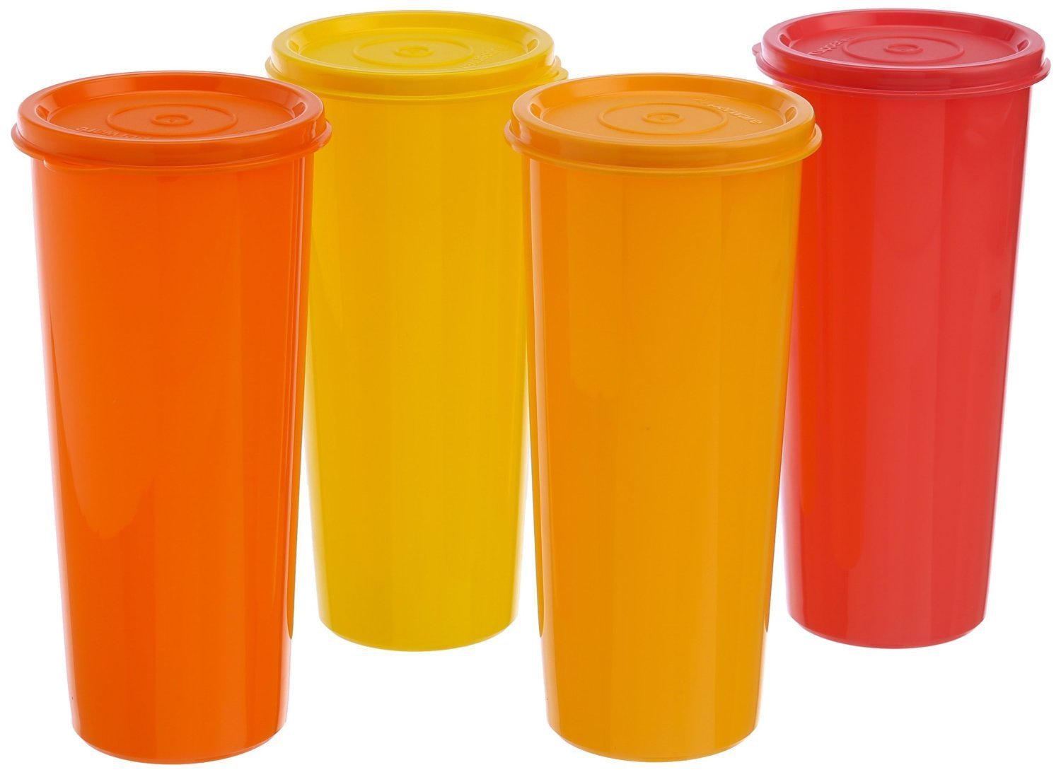 Tupperware Jumbo Tumblers Juice Beer Airtight Lids Cups Set of 4 NO