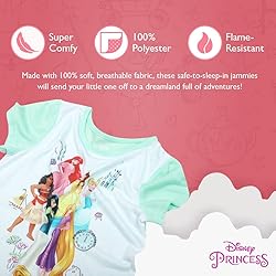 Disney Girls' 3-Piece Loose-fit Pajama Set, Soft