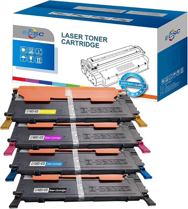 ECSC Toner 4-Pack for Samsung CLP-320 CLX-3180 CLT-4072S Black Cyan Magenta