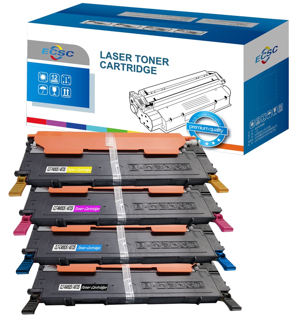 ECSC Compatible Toner Cartridge Replacement for Samsung CLP-320 CLP-320N CLP-325 CLP-325W CLX-3180 CLX-3180FN CLX-3180FW CLX-3185 CLX-3185FN CLX-3185FW CLX-3185N CLX-3185W CLT-4072S (B/C/M/Y, 4-Pack)