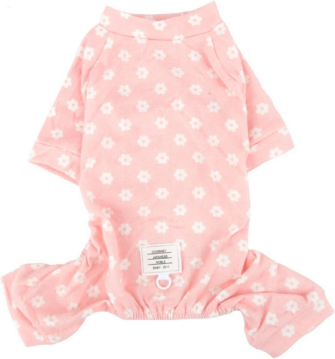 Zunea Small Dog Daisy Jumpsuit Pajamas Adorable Flowers Cotton Overalls Pjs Puppy Girl Sleeping Clothes Shirt with Pant Pet Doggie Cats Four Legs Pyjamas for All Season Pink L - Image 4