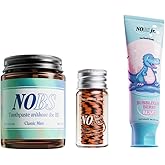 NOBS (No Bad Stuff) Toothpaste Tablets (3 Month), NOBS Jr, &amp; Floss Bundle - Nano Hydroxyapatite, Fluoride Free, Eco &amp; Travel Friendly - Remineralize with NHA