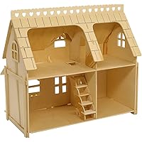 CUTEROOM 3D Wooden Puzzle House,3D Wooden Puzzles for Adults, Fantasy Villa Model Kit DIY Miniature Dolls House Kits Birthday