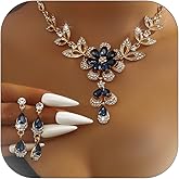 ALRNBY Wedding Jewelry Sets for Women Wedding Guest Dress Sparkly Crystal Prom Dresses Black and Gold Jewelry Sets for Bridesmaid Trendy 2025