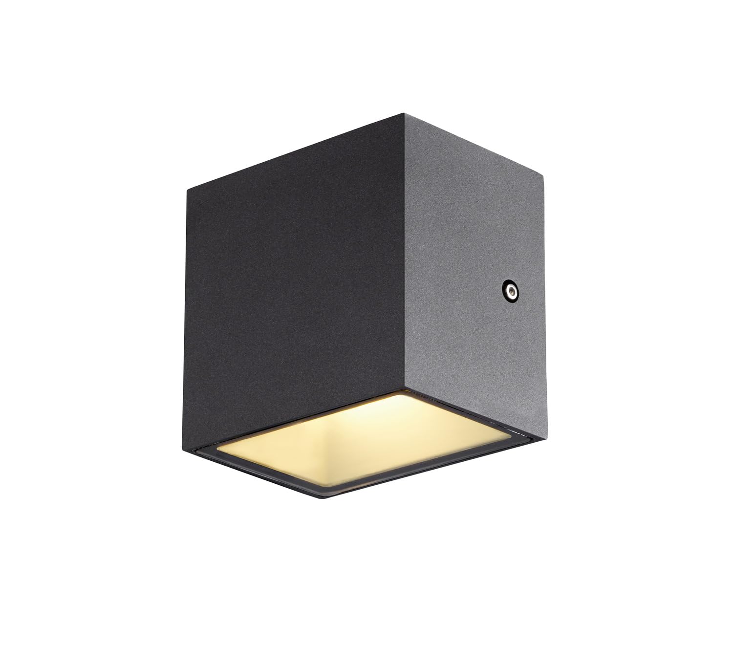 SLV Surface-Mounted Wall Light SITRA Cube WL/Illumination for Walls, Paths, entrances, Surface-Mounted Outdoor Light, Garden lamp / IP44 3000K 10W 1120 560lm Anthracite 105 Degrees