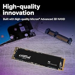 Crucial P3 500GB PCIe Gen3 3D NAND NVMe M.2 SSD, up