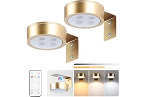 KELUOLY 2-Pack Picture Light Battery Operated Painting Lights for Wall, Magnetic LED Display Art Light with Remote, Dimmable and Timer Portrait Light for Art Frame Artworking, Wall Decor Puck Light