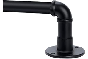 YAJUXIU Industrial Curtain Rod, 30-168 Inch, Curtain Rods, Black Curtain Rod, Outdoor Curtain Rod, Rustic Curtain Rod, Room Divider Curtain Rod