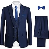 Happy Dolphin Boys Suit Set Modern Fit Kids Suits Adjustable Waist Boys Wedding Outfit for Boy Communion Suits for Boys