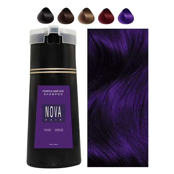 NOVA HAIR DYE SHAMPOO, NOVA HAIR INSTANT DYE SHAMPOO, NOVA HAIR DYE SHAMPOO FOR GRAY HAIR,NOVA HAIR INSTANT DYE SHAMPOO FOR MEN & WOMEN,HAIR COLOR SOLUTION (PURPLE)