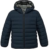 wantdo Boys' Winter Coat Lightweight Puffer Jacket Waterproof Outerwear Hooded