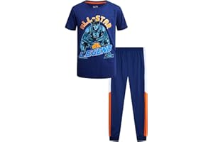 Pro Athlete Boys Pant Set - 2 Piece Tracksuit with Short Sleeve Graphic Tee and Tricot Jogger Sweatpants for Boys (8-16)