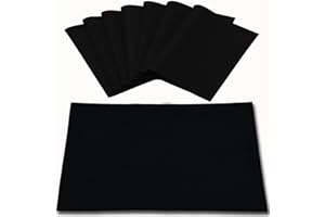 Rinpon Cloth Placemats Set of 8, Linen Type Fabric Placemats Machine Washable Placemats Heat Resistant Placemats Wrinkle Free Thick Polyester Kitchen Place Mats for Dining Table (Black)