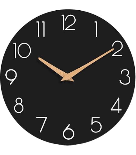 Amazon.com: Mosewa Wall Clock Battery Operated 10 Inch Black