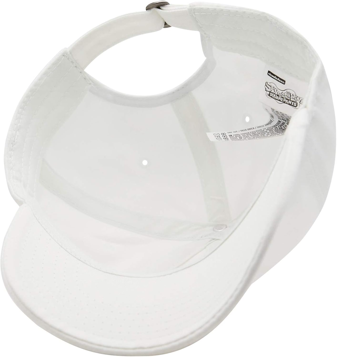 Spongebob Squarepants Mens Baseball Hat - Spongebob, Patrick & Krusty Krab Logo Curved Brim, Adjustable Cap - (Unisex, White): Clothing