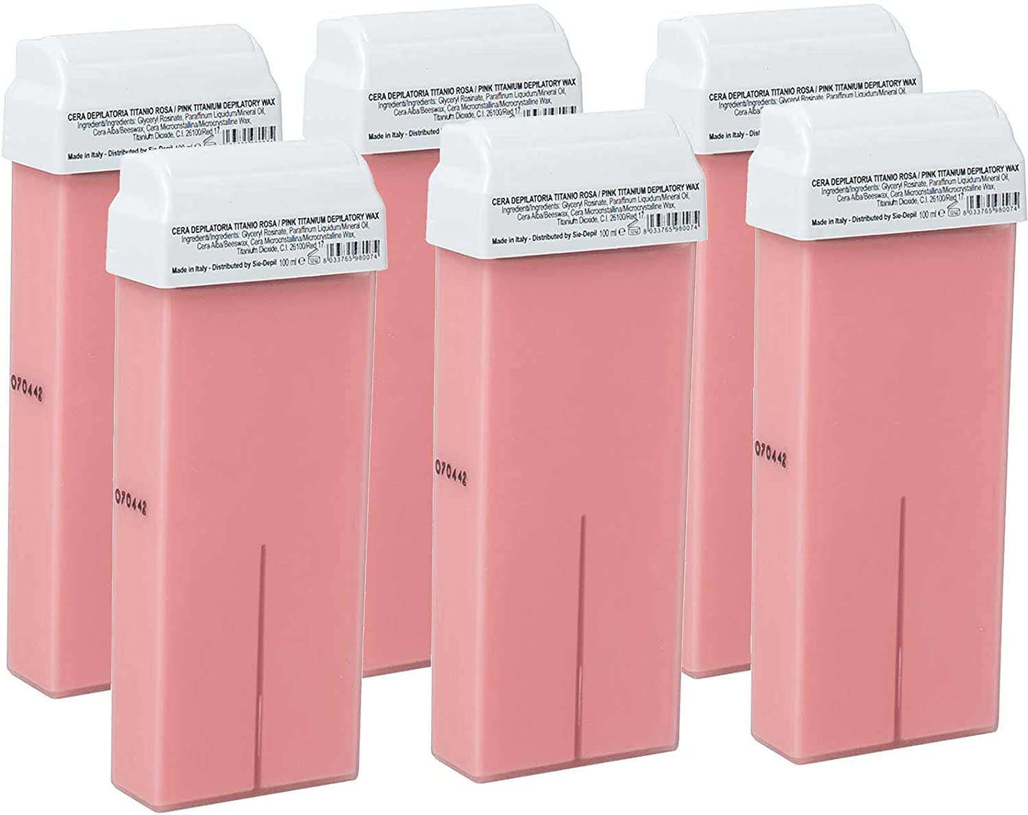 Techspa Pink Roll On Wax Cartridges for Body Hair Removal (Pack of 6)