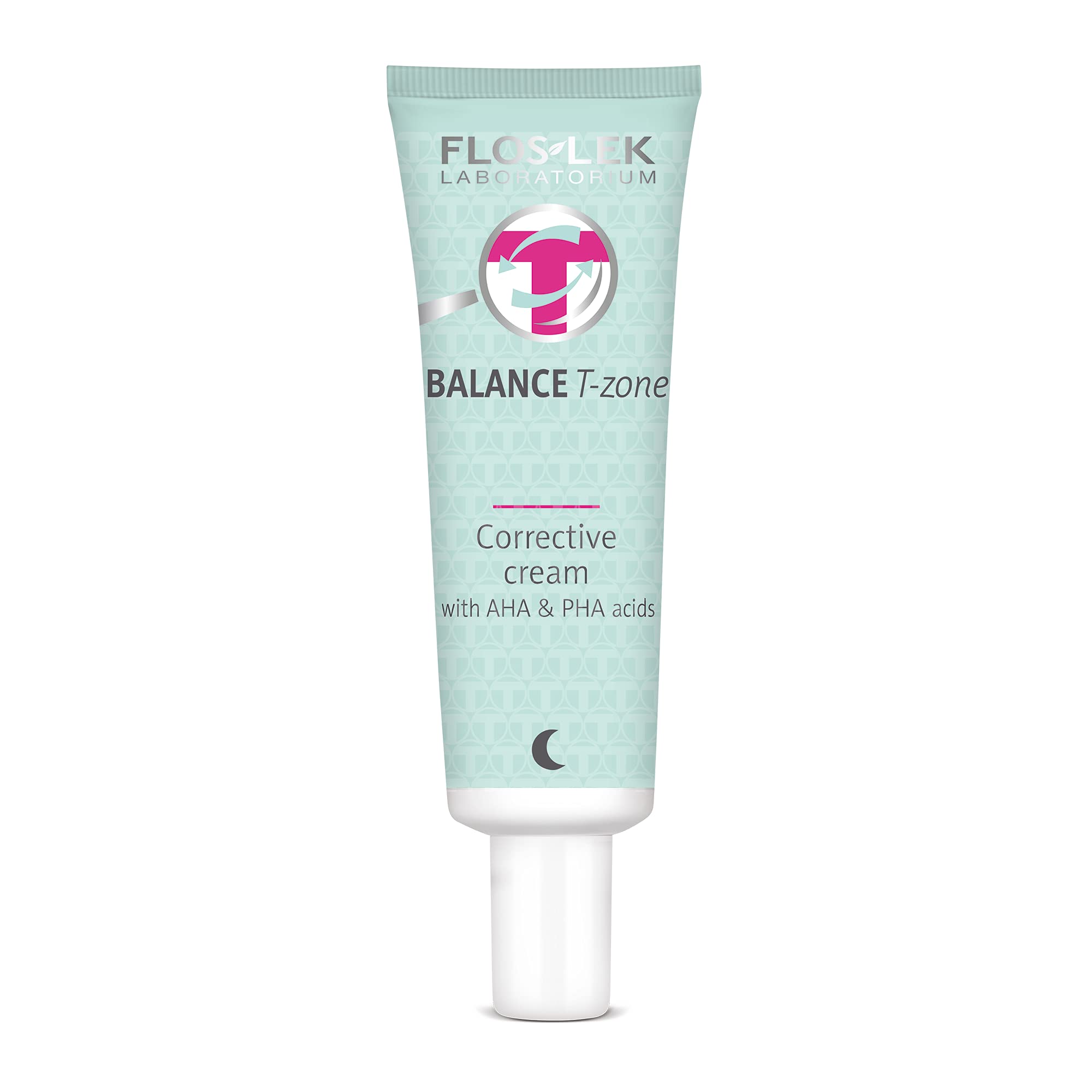FLOSLEK Correcting Night Face Cream with AHA and PHA Acids, 50 ml, Mixed Skin Care with Imperfections, Perfect for Ages, Manufactured in EU