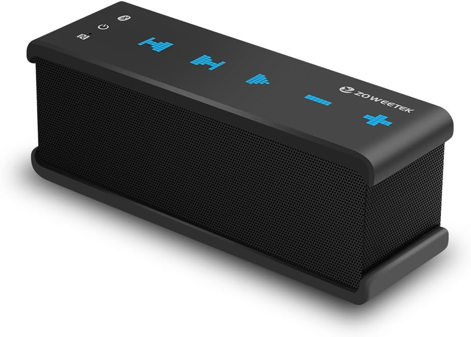 Zoweetek Portable Bluetooth Stereo Speaker with AUX Input, Bass, Hands-Free Calls, IPX5 Waterproof for iPhone iPad Android Phones Computer