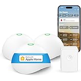 meross Smart Water Leak Detector, WiFi Water Sensor 3 Pack & Hub Kit, Support Apple HomeKit, SmartThings, IP67 Waterproof wit