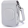 Phetium Protective Case Compatible with Instax Mini Liplay Hybrid Instant Camera and Printer, Soft PU Leather Bag with Removable/Adjustable Shoulder Strap (Smokey White)