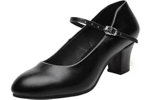 Bokimd Women's Black Non-Slip Latin Salsa Dance Heels Ballroom Character Shoes Prom Dress Pumps
