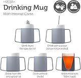 JFA Supplies 165ml Grey Adult Drinking Mug with Two Lids Non Spill view 3