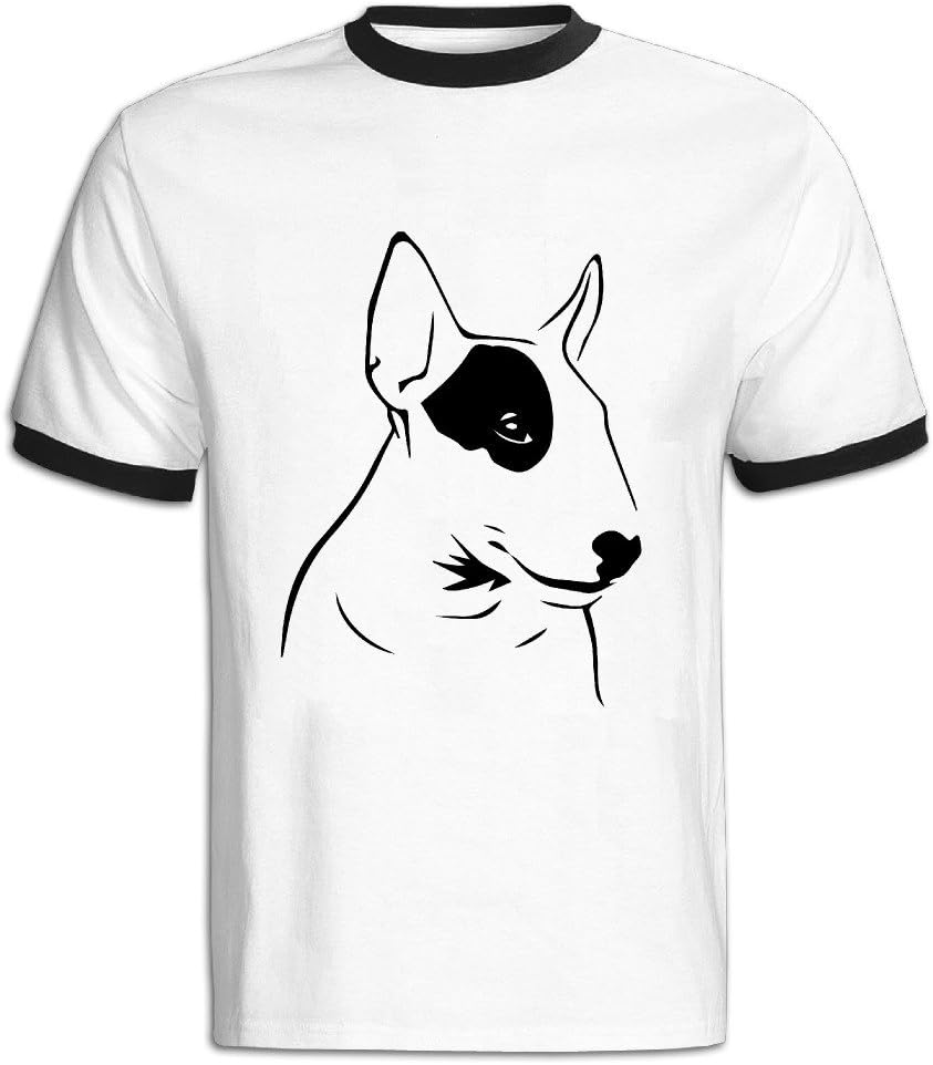 Leuis Men's Head Bull Terrier Wall Art Stickers Casual T-Shirt