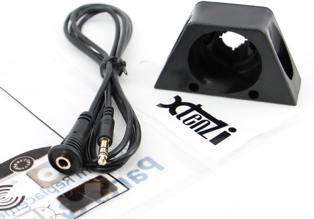 Xtenzi Aux 3.5mm or Mp3 Input underdash Cable kit Extension Socket in Car Marine Dashboard Flush Mount Lead Cable Mounting Panel, 1 Meter