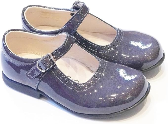 girls grey patent shoes