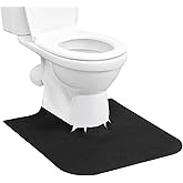HBGOTL Upgrade Round Commode Potty Training Mats for Boys, Potty Training Toilet Rugs, Toilet Rugs u Shaped Washable,Toilet mats for Bathroom(4 Pack, Black)