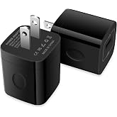 USB Charger Block 2-Pack, Black Wall Charger 5V 1A USB Plug Charging Cube | USB Power Adapter Brick Box for iPhone 16e/16/15/14/13/12/11/SE/XR, Samsung Galaxy S25/S24/S23/S22/S21, Google Pixel 9/8a