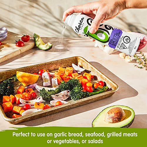 Chosen Foods Garlic Infused Avocado Oil Spray, Kosher Cooking Spray for