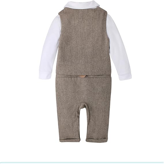 Decstore Bebe Barcon Gentilhomme Body Noeud Papillon Romper Tenue Costume Avec Chapeau