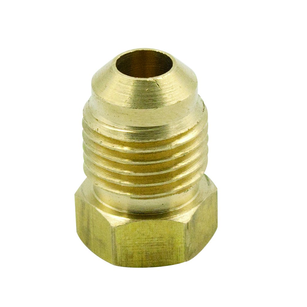 SAE 45 Degree Flare Plug 1/4 Tube OD（5 pcs） Legines Brass Tube Fitting