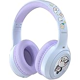 wocdwocd Hybrid Active Noise Cancelling Headphones, Wireless Over Ear Bluetooth Headphones, 60 Hours Playtime, Foldable Headset with Deep Bass, Foam Earmuffs, for Travel, Home Office(Purple)