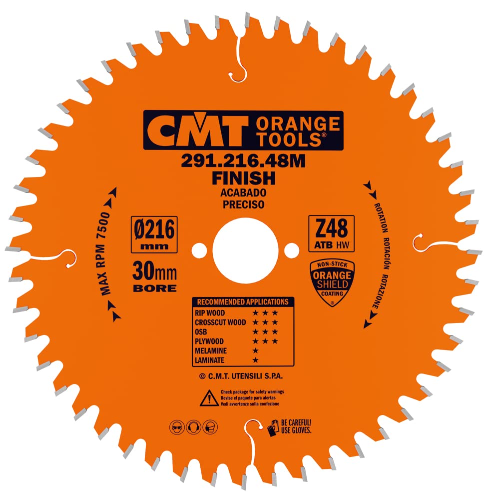 CMT Orange Tools 291.216.48M - Universal Saw Blade 216X2.8X30 Z48 ATB -5°Neg
