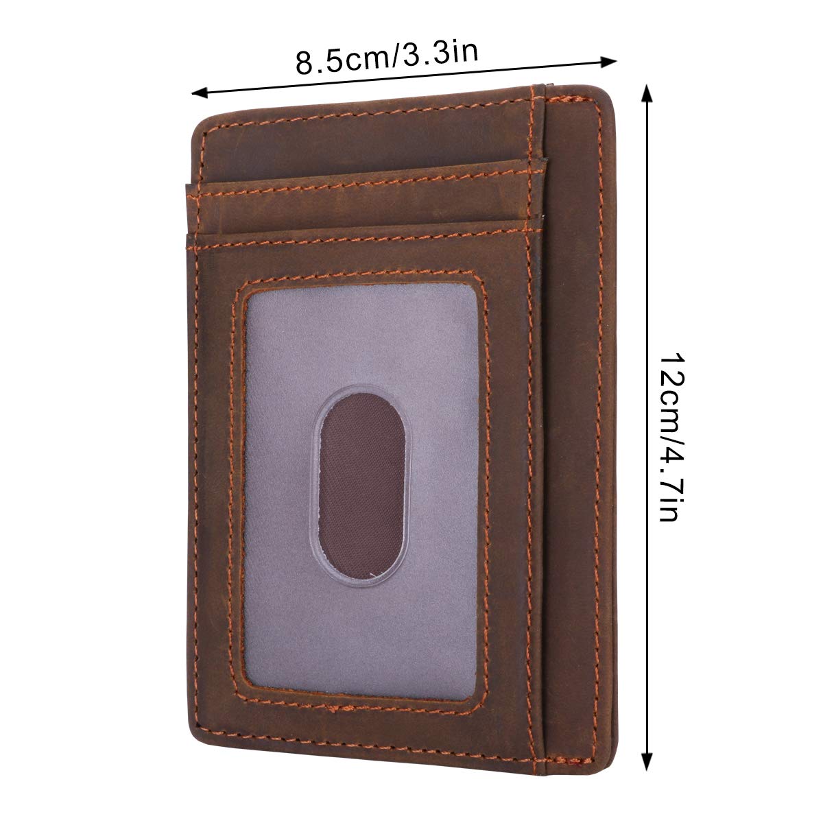 Men\'s Engraved Leather Front Pocket Wallet - To my love Genuine Leather RFID Blocking slim Wallet Card Holder