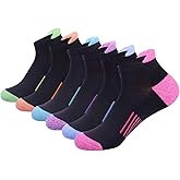 JOYNÉE Womens Ankle Athletic Low Cut Tab Socks Cushioned Running Sports 6 Pack